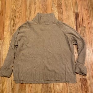 Halogen Nordstrom 2X Cashmere Cognac Tan Brown Turtleneck Sweater